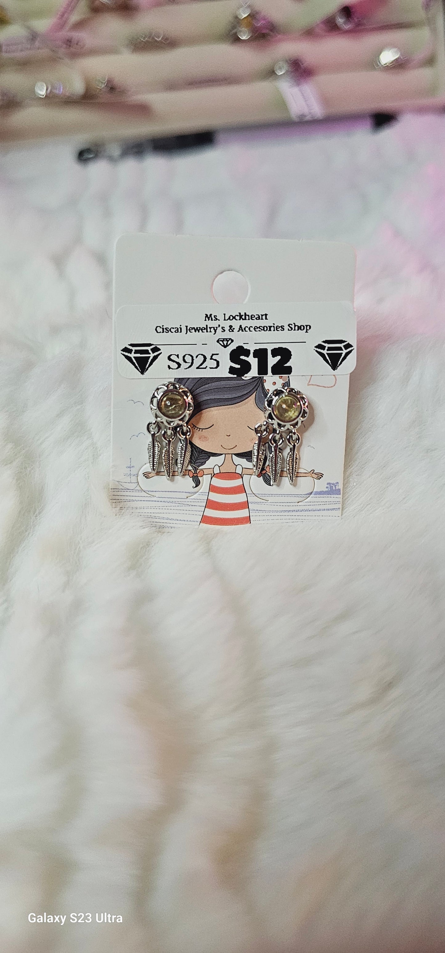 S925 natural stone Earings